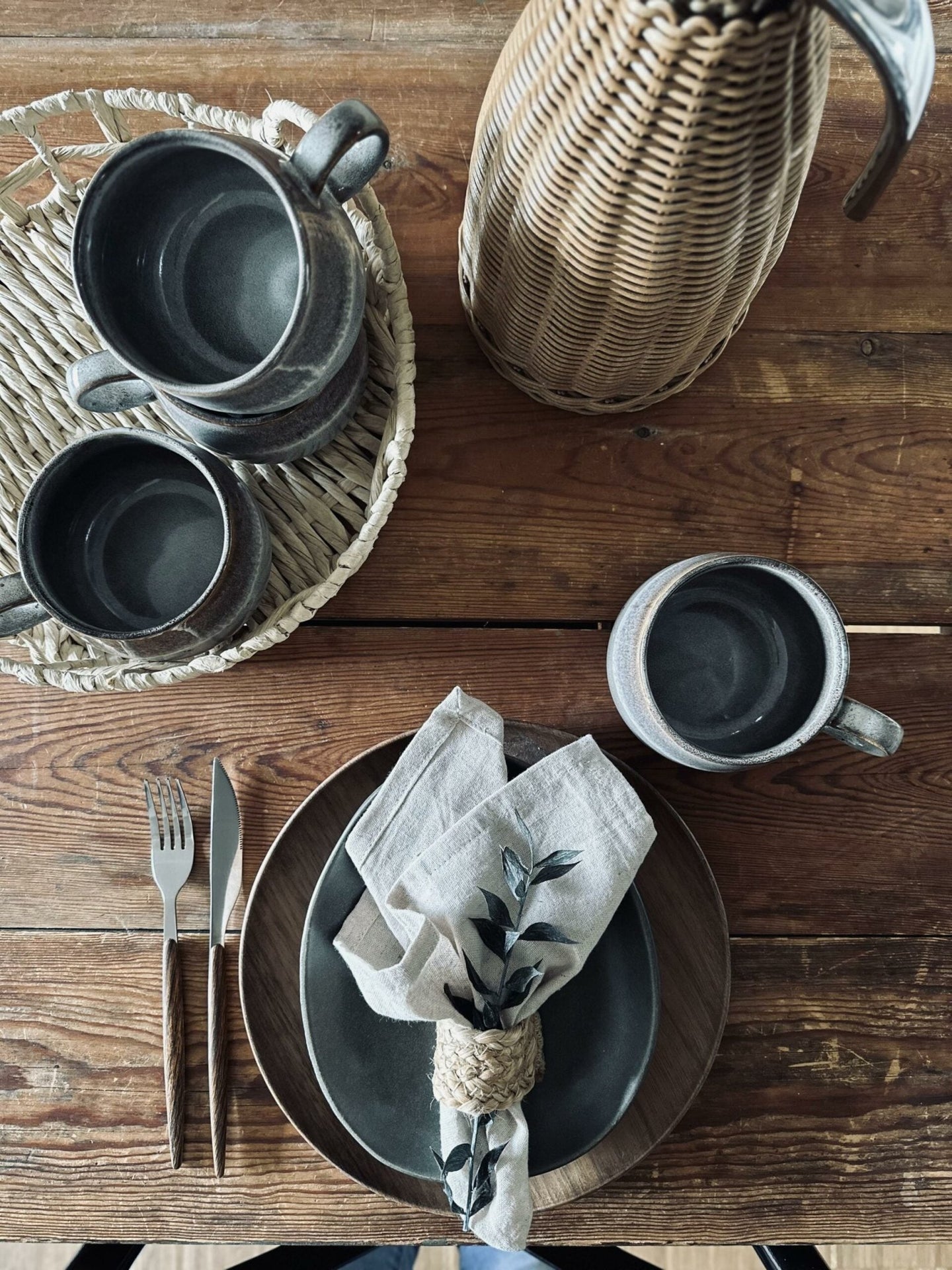 Krus i stentøj – Sæt med 4 stk - VIAMAJA.DK