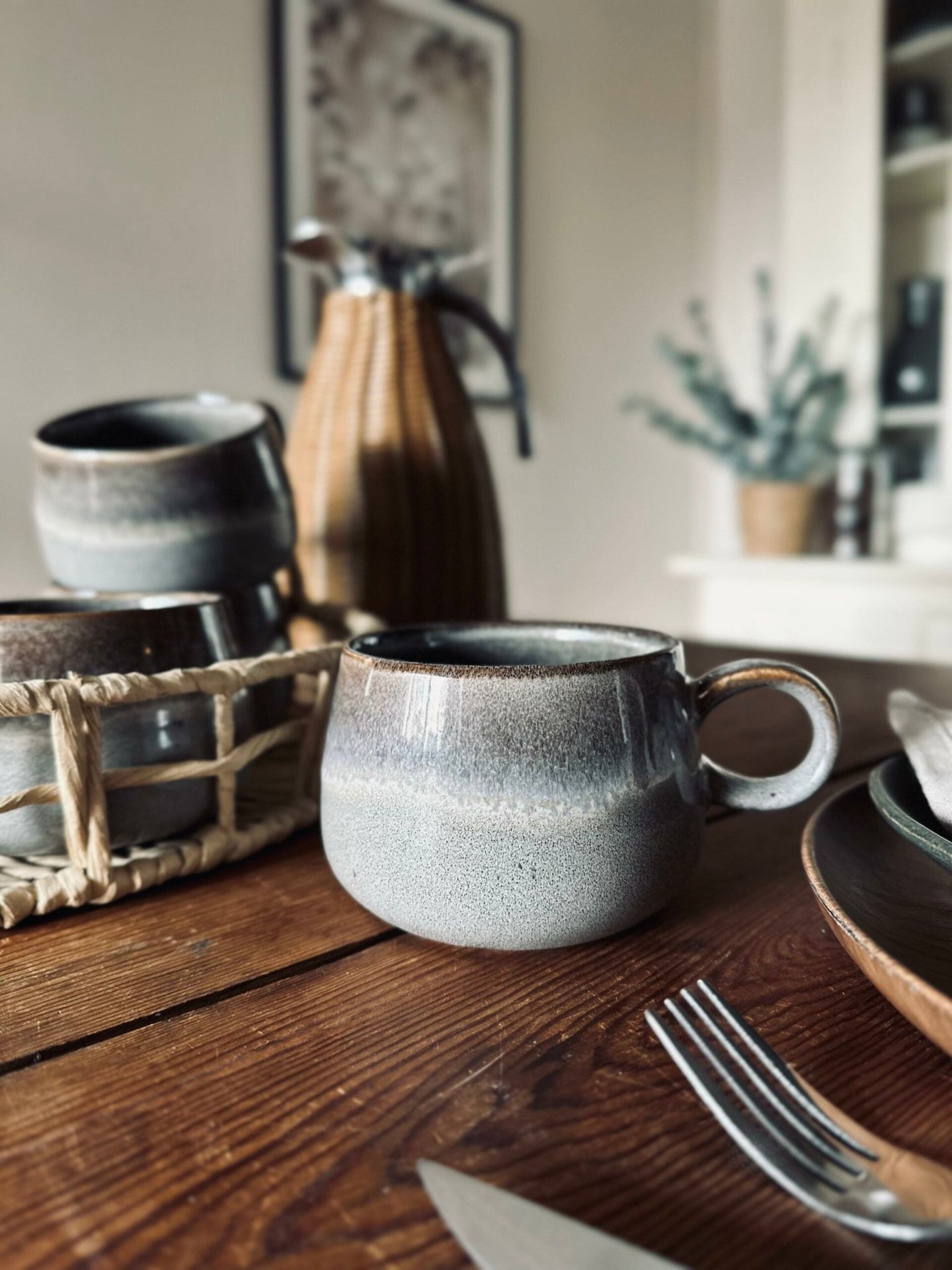 Krus i stentøj – Sæt med 4 stk - VIAMAJA.DK