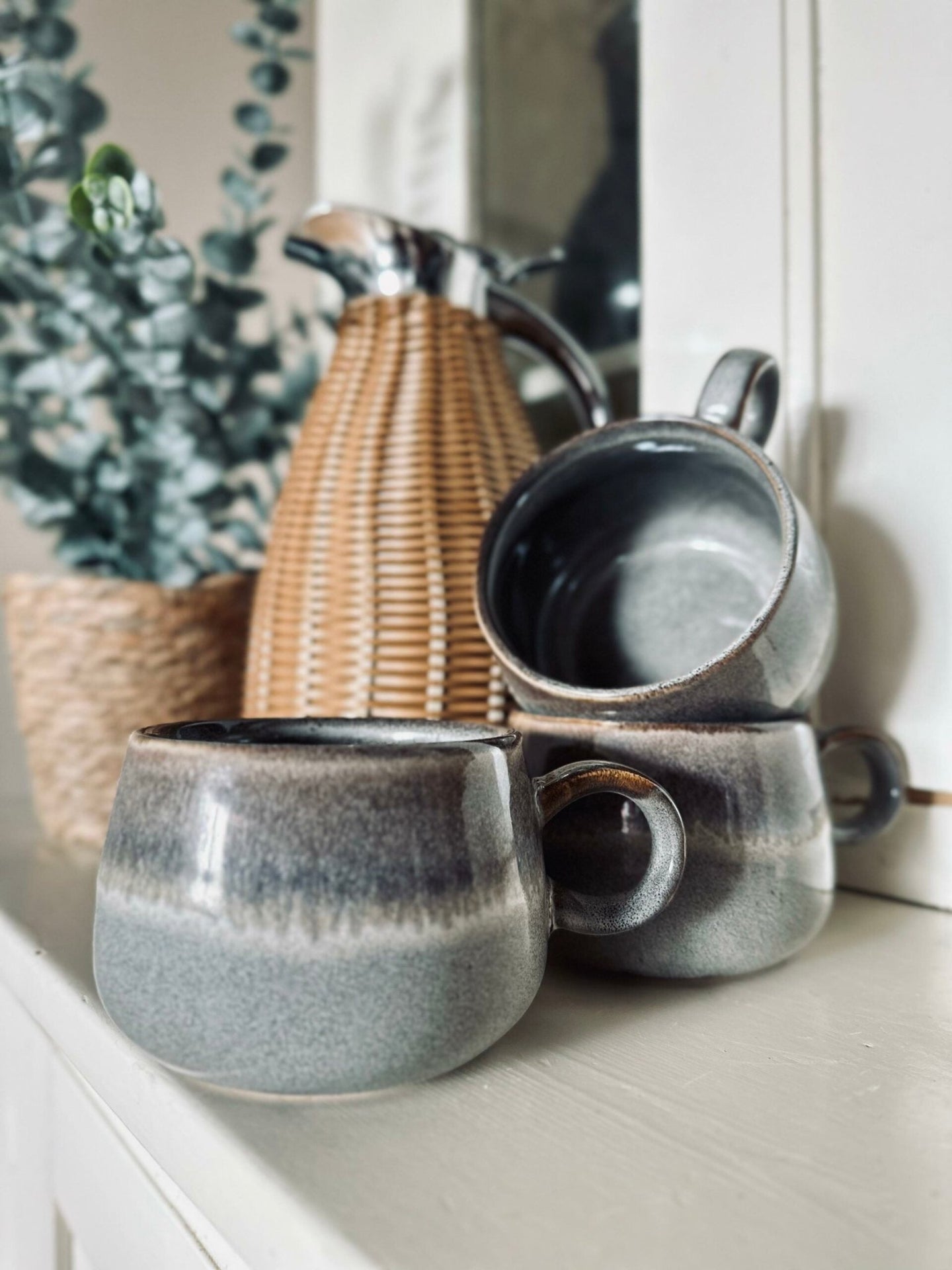 Krus i stentøj – Sæt med 4 stk - VIAMAJA.DK