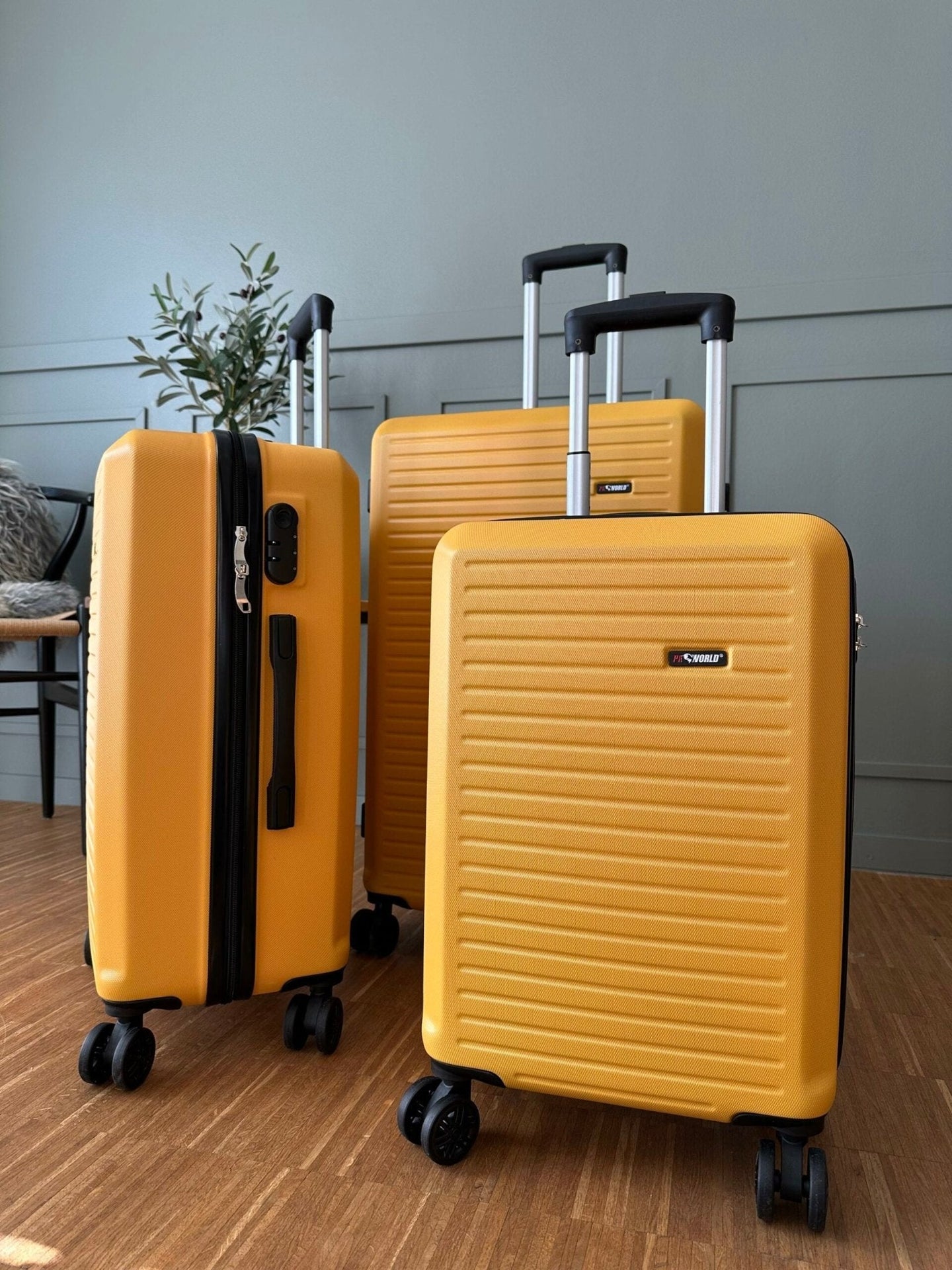 Kuffert sæt af 3 stk – YELLOW Let vægt - VIAMAJA.DK