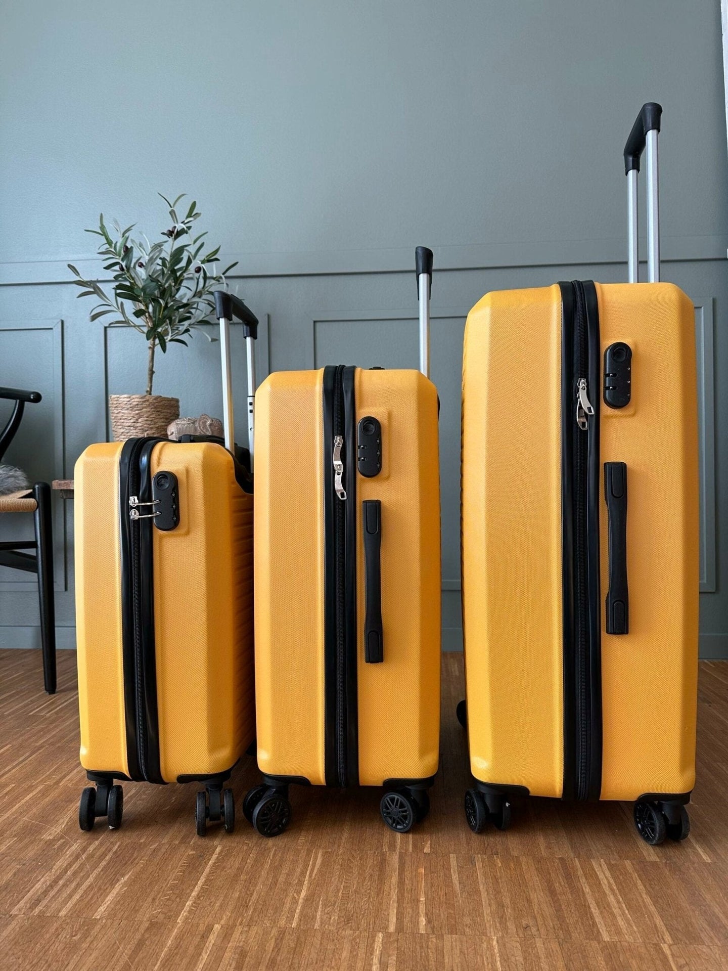 Kuffert sæt af 3 stk – YELLOW Let vægt - VIAMAJA.DK