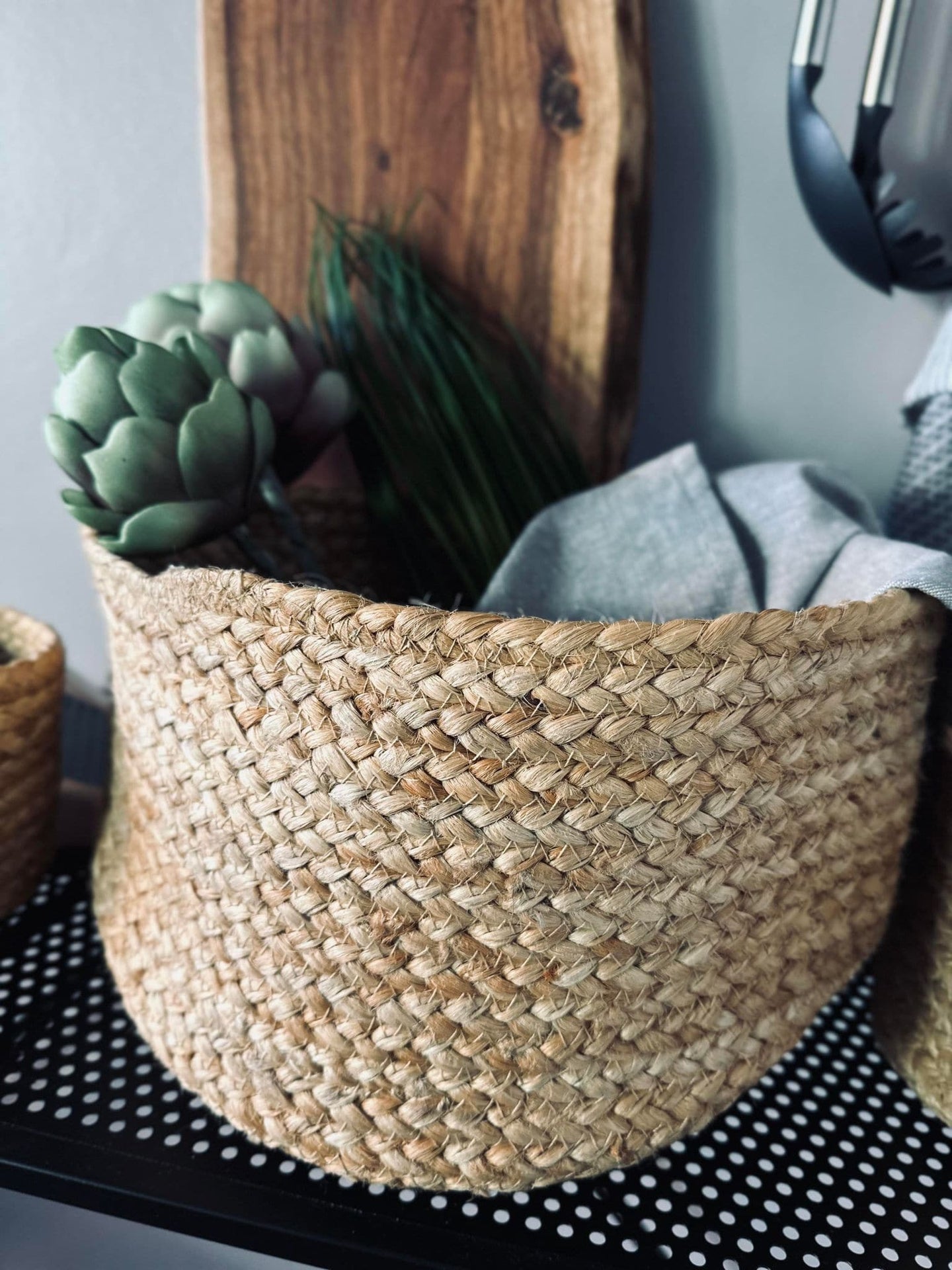 Kurv i jute - Stor - VIAMAJA.DK