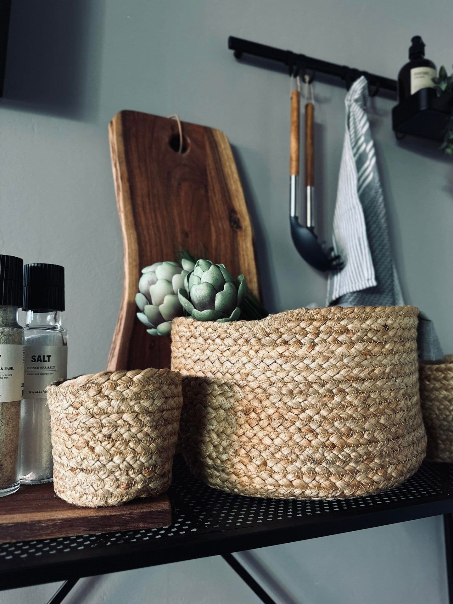 Kurv i jute - Stor - VIAMAJA.DK