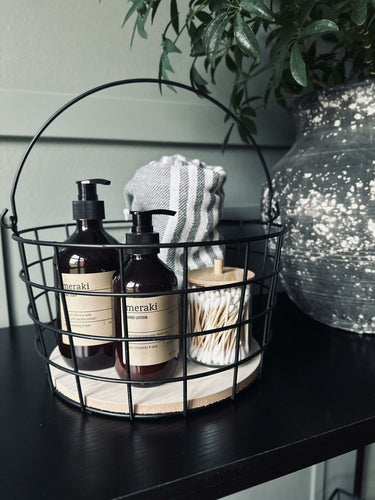 Kurv med sort metal – Rund - VIAMAJA.DK