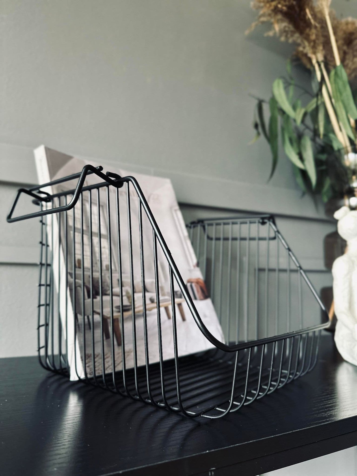 Kurv til opbevaring - Sort stabelbar - VIAMAJA.DK