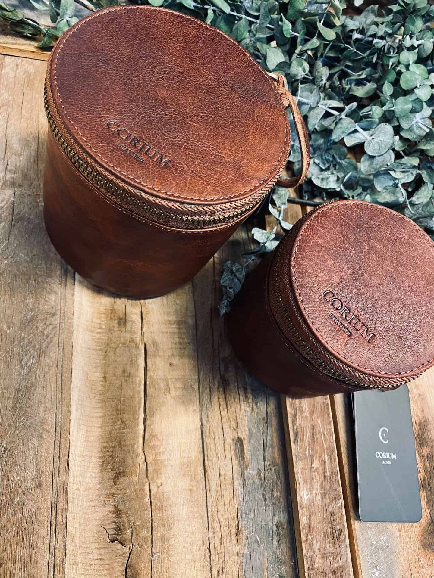 Læder box , Stor – Cognac - VIAMAJA.DK