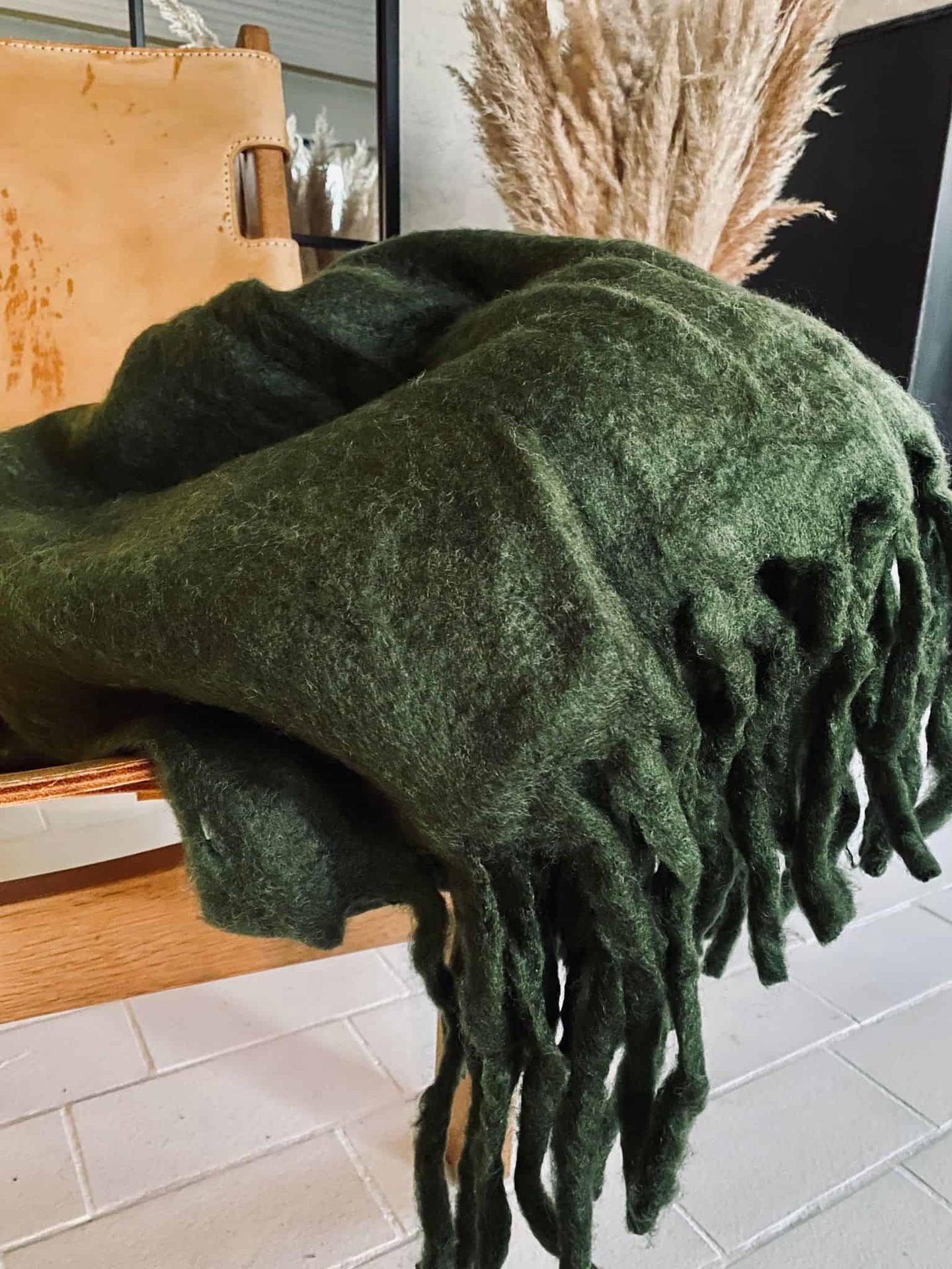 Lækker varm plaid – Army - VIAMAJA.DK