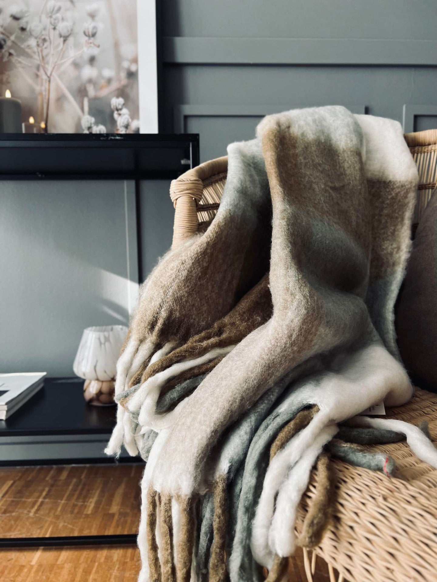 Lækker varm plaid - Brun / Natur - VIAMAJA.DK