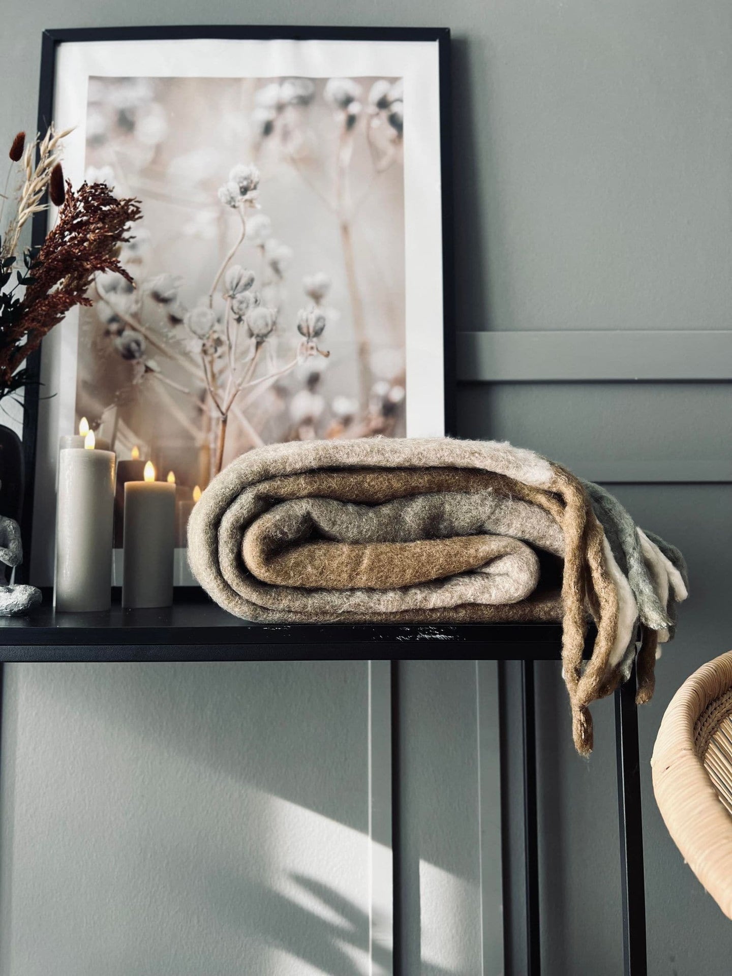 Lækker varm plaid - Brun / Natur - VIAMAJA.DK