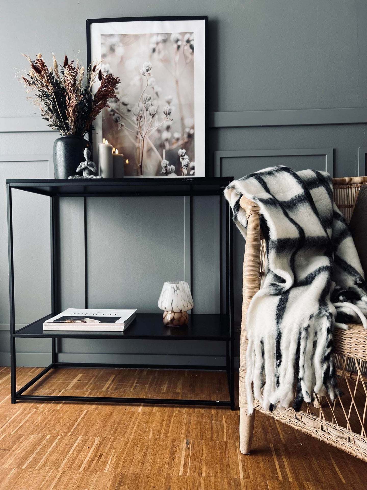 Lækker varm plaid - Grå tern - VIAMAJA.DK