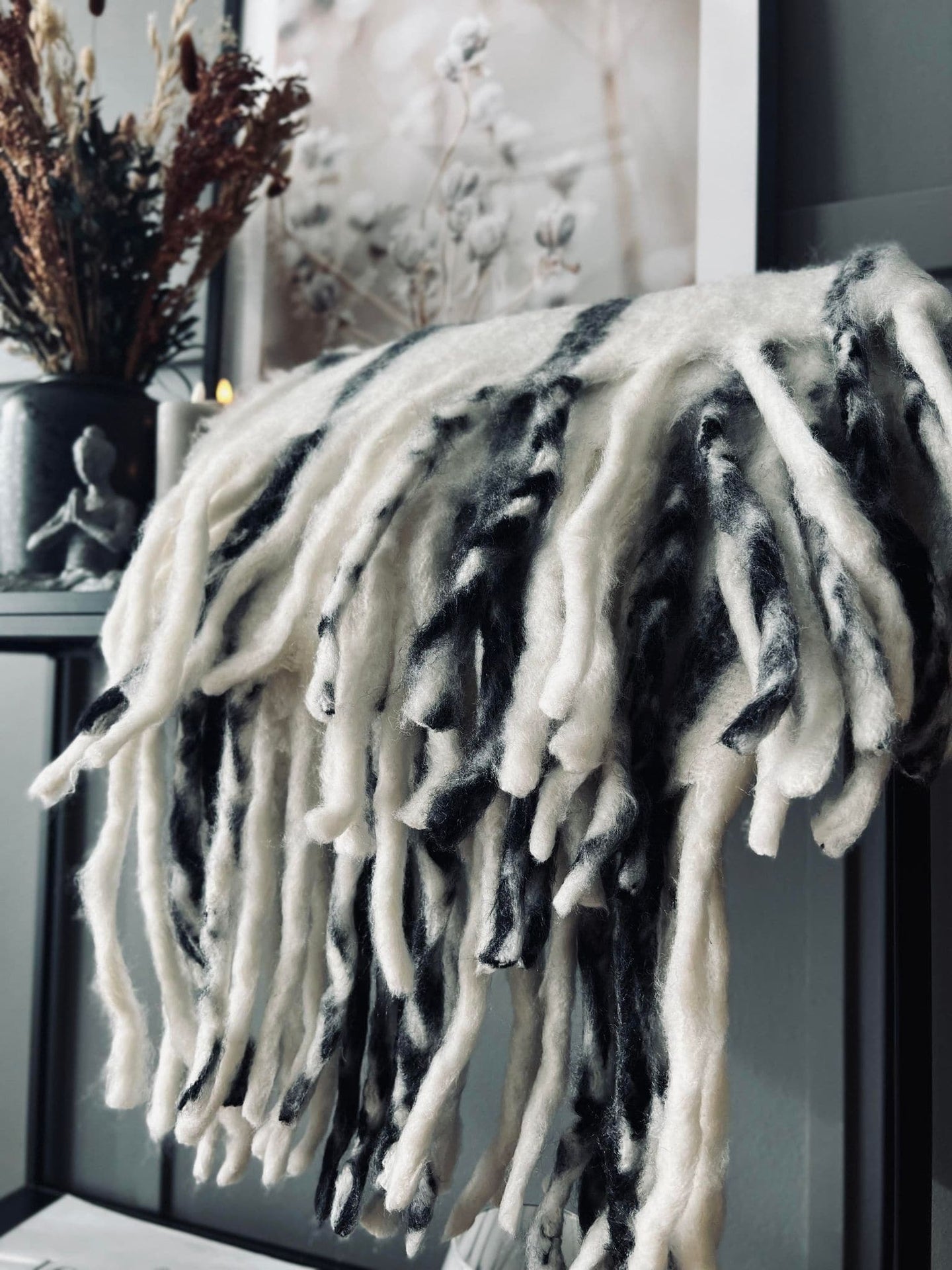 Lækker varm plaid - Grå tern - VIAMAJA.DK