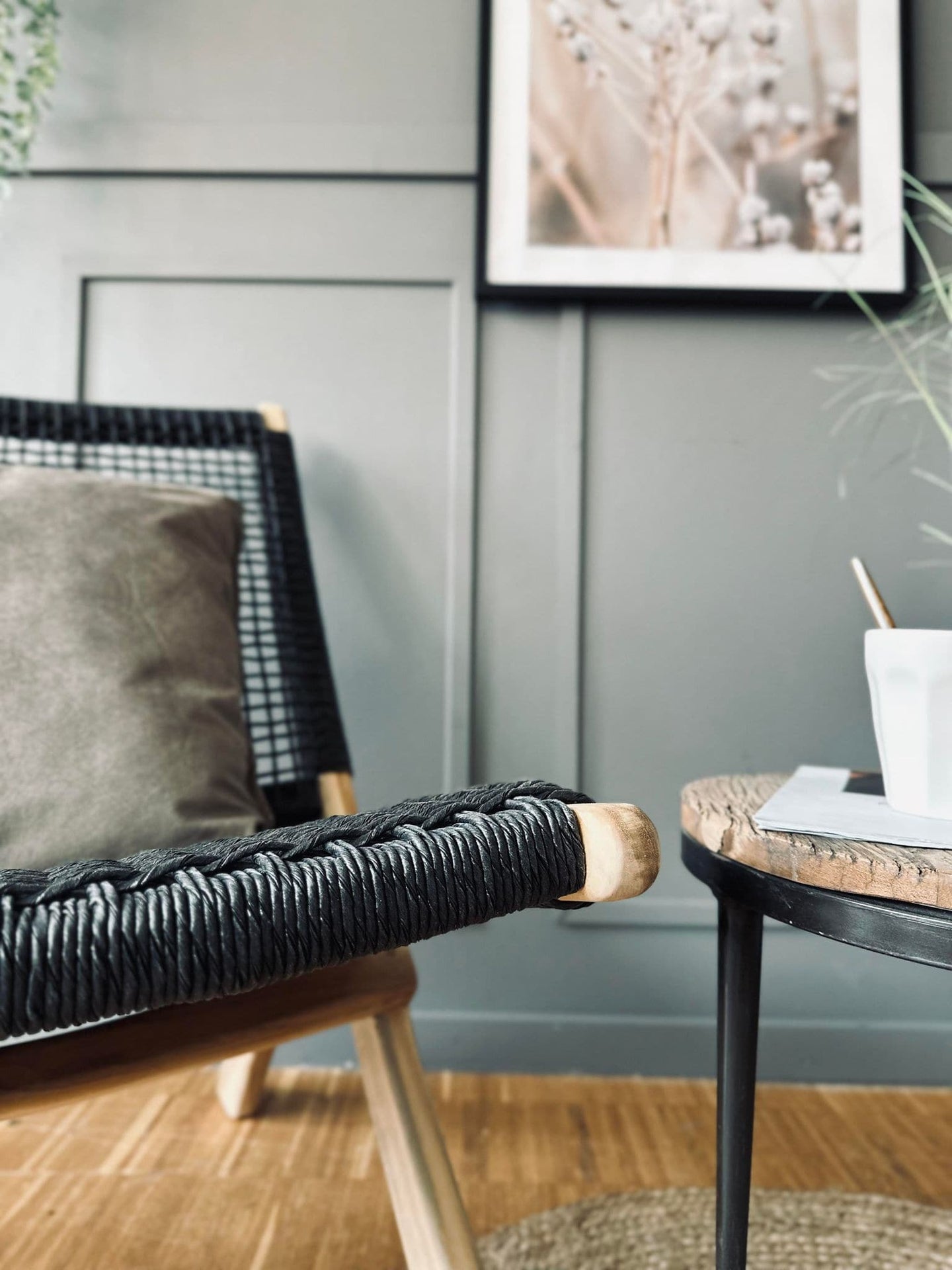 Lænestol Teak Black - Godkendt til inde og ude - VIAMAJA.DK