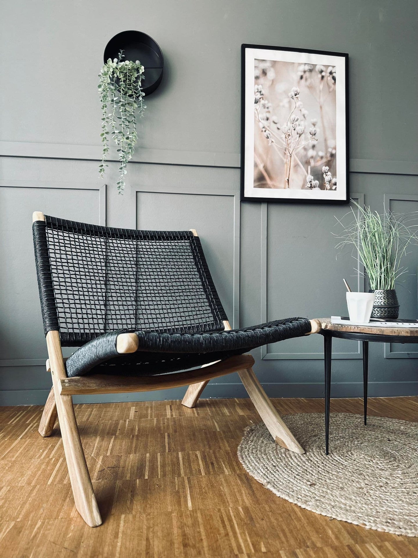 Lænestol Teak Black - Godkendt til inde og ude - VIAMAJA.DK