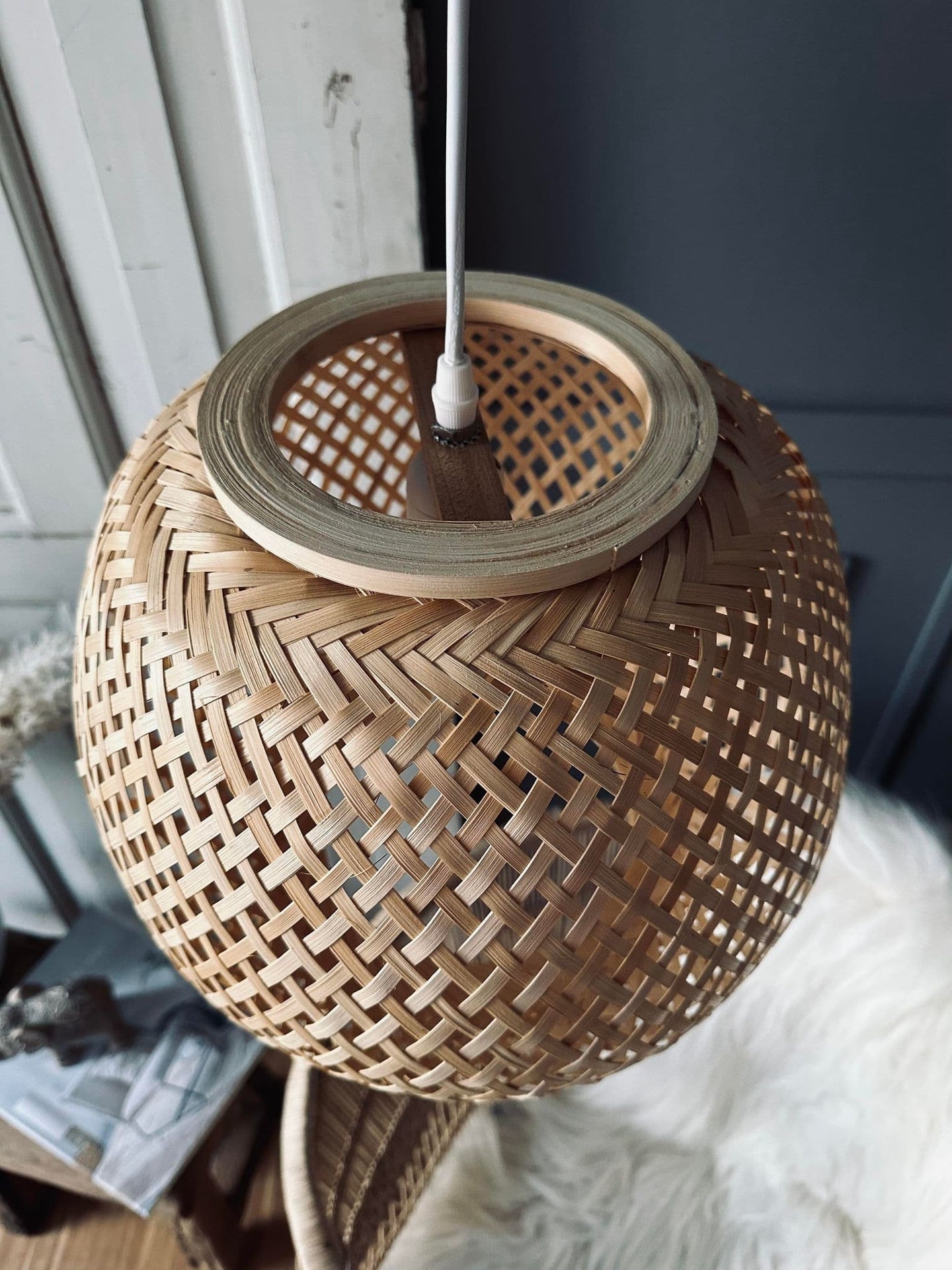 Lampe bambus – Dia 33cm - VIAMAJA.DK