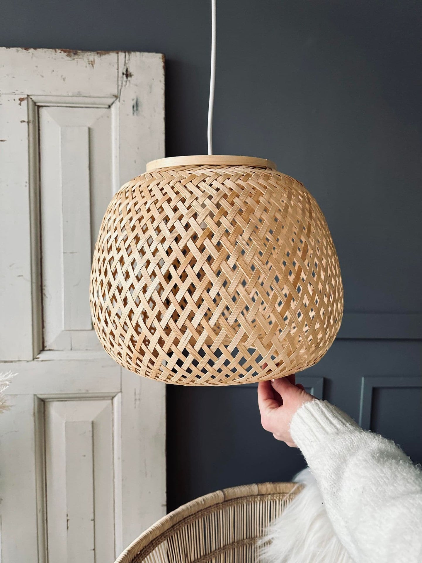 Lampe bambus – Dia 33cm - VIAMAJA.DK