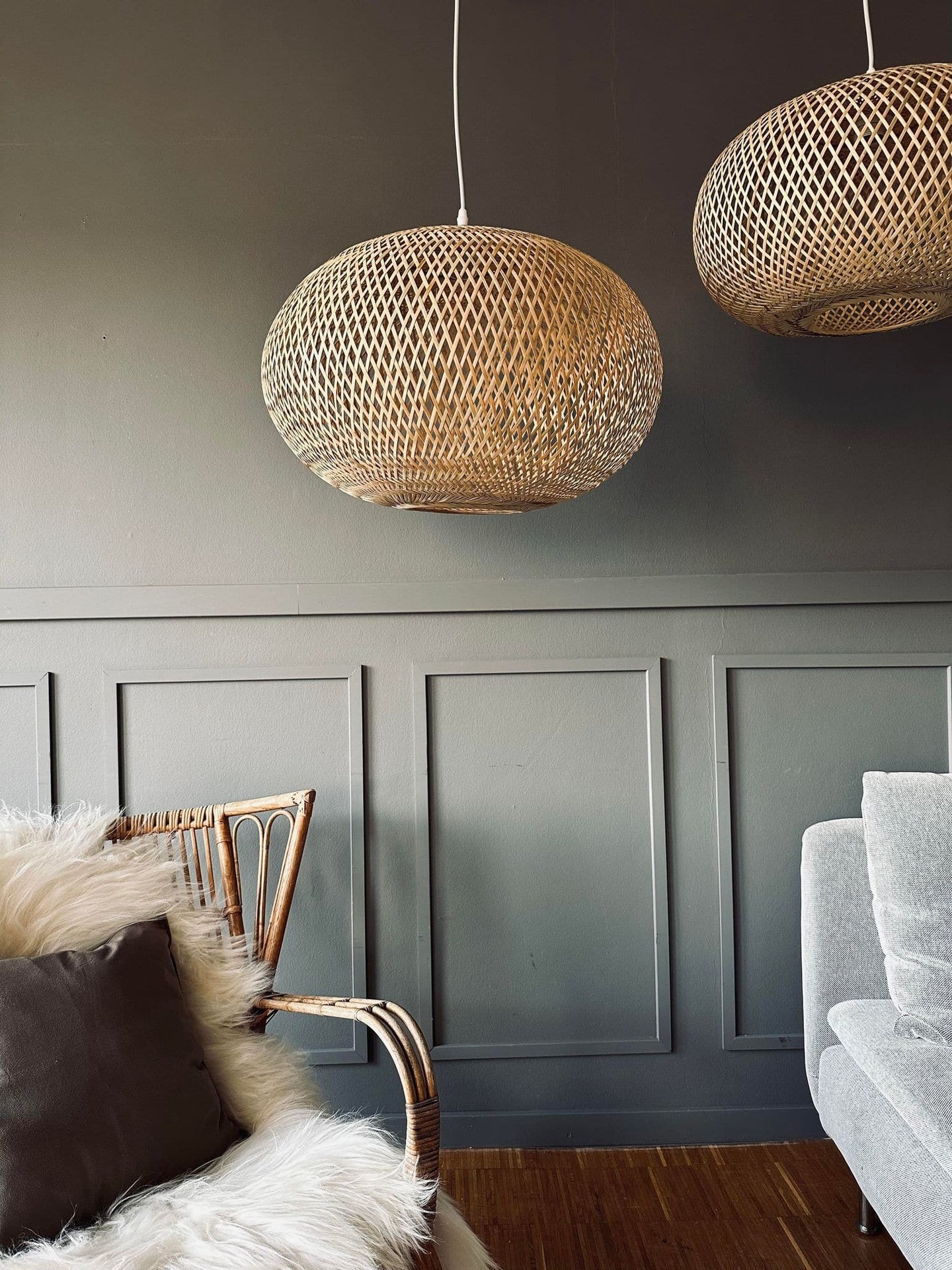 Lampe bambus - Dia 45cm - VIAMAJA.DK