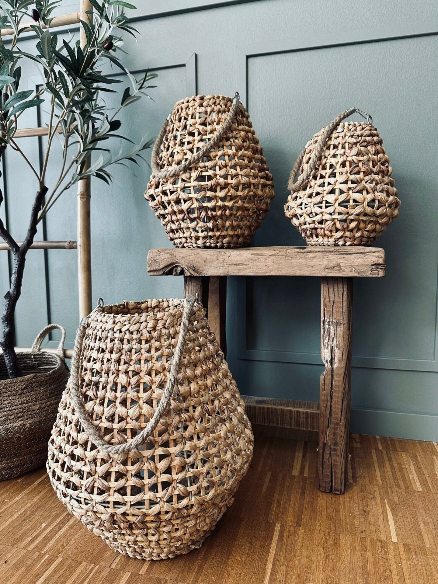 Lanterne i vandhyacint – Mellem - VIAMAJA.DK