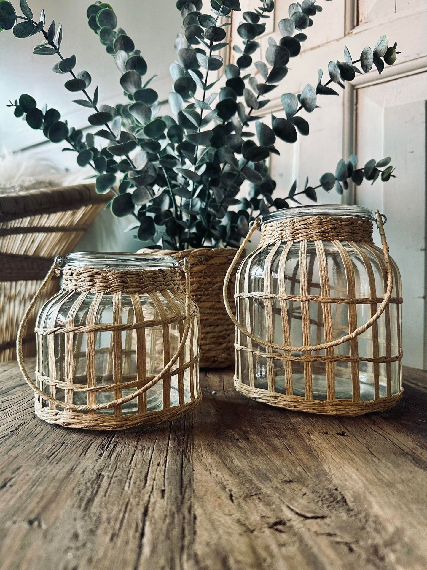 Lanterne lysestage i glas – Stor - VIAMAJA.DK