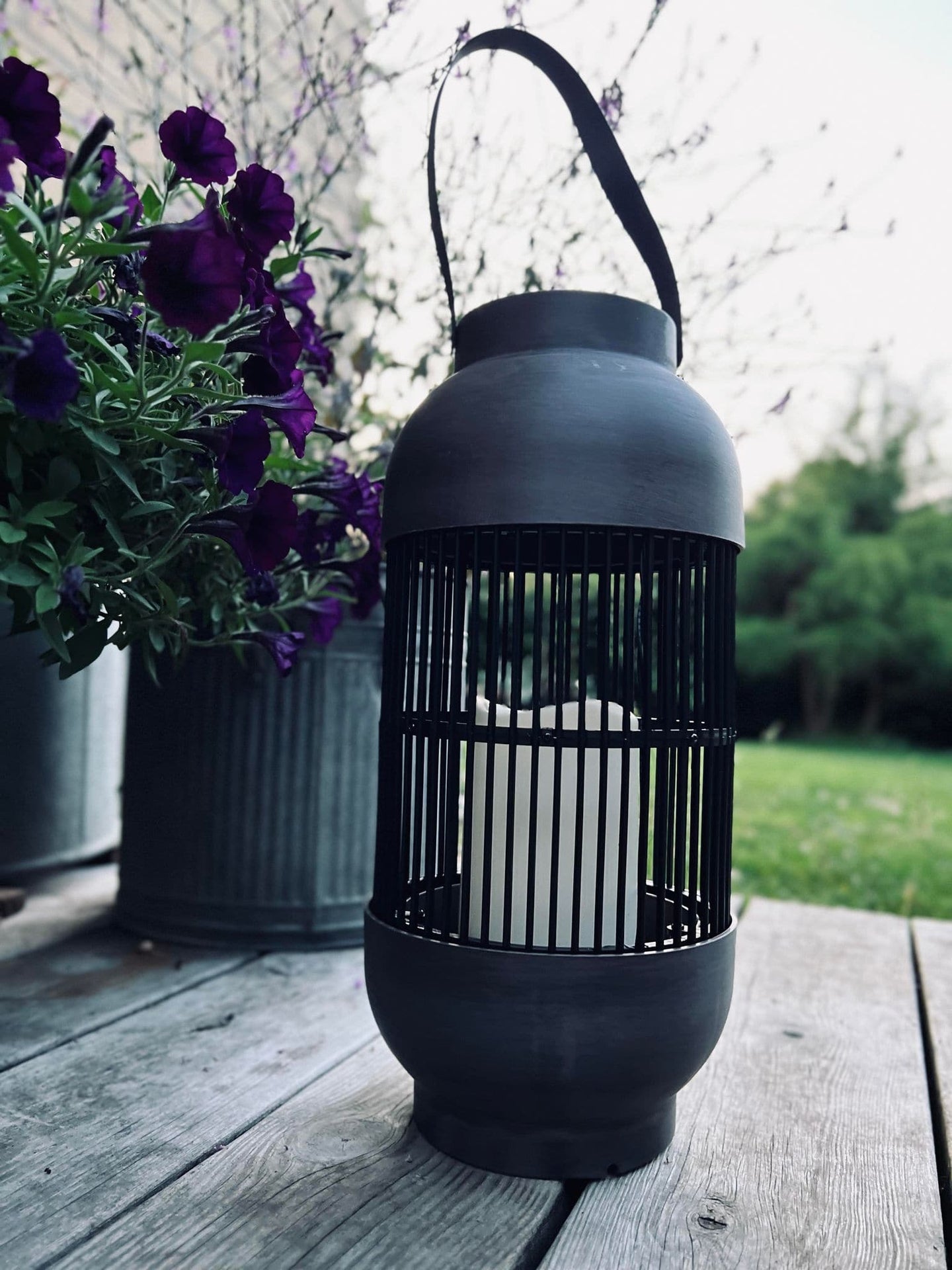 Lanterne med solceller Rattan Høj - Grå - VIAMAJA.DK