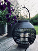 Lykta med solceller Rattan kula