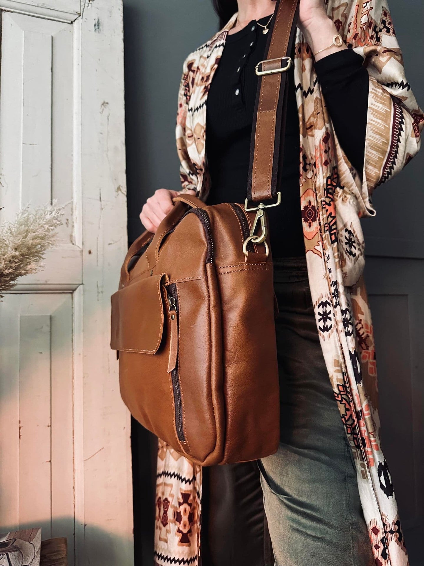 Laptop / Arbejdstaske Alison Cognac - VIAMAJA.DK