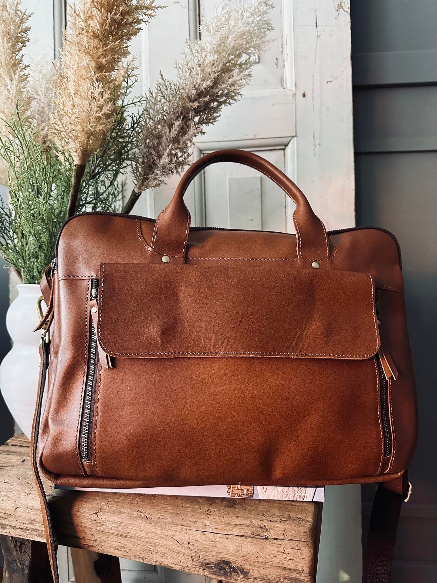 Laptop / Arbejdstaske Alison Cognac - VIAMAJA.DK