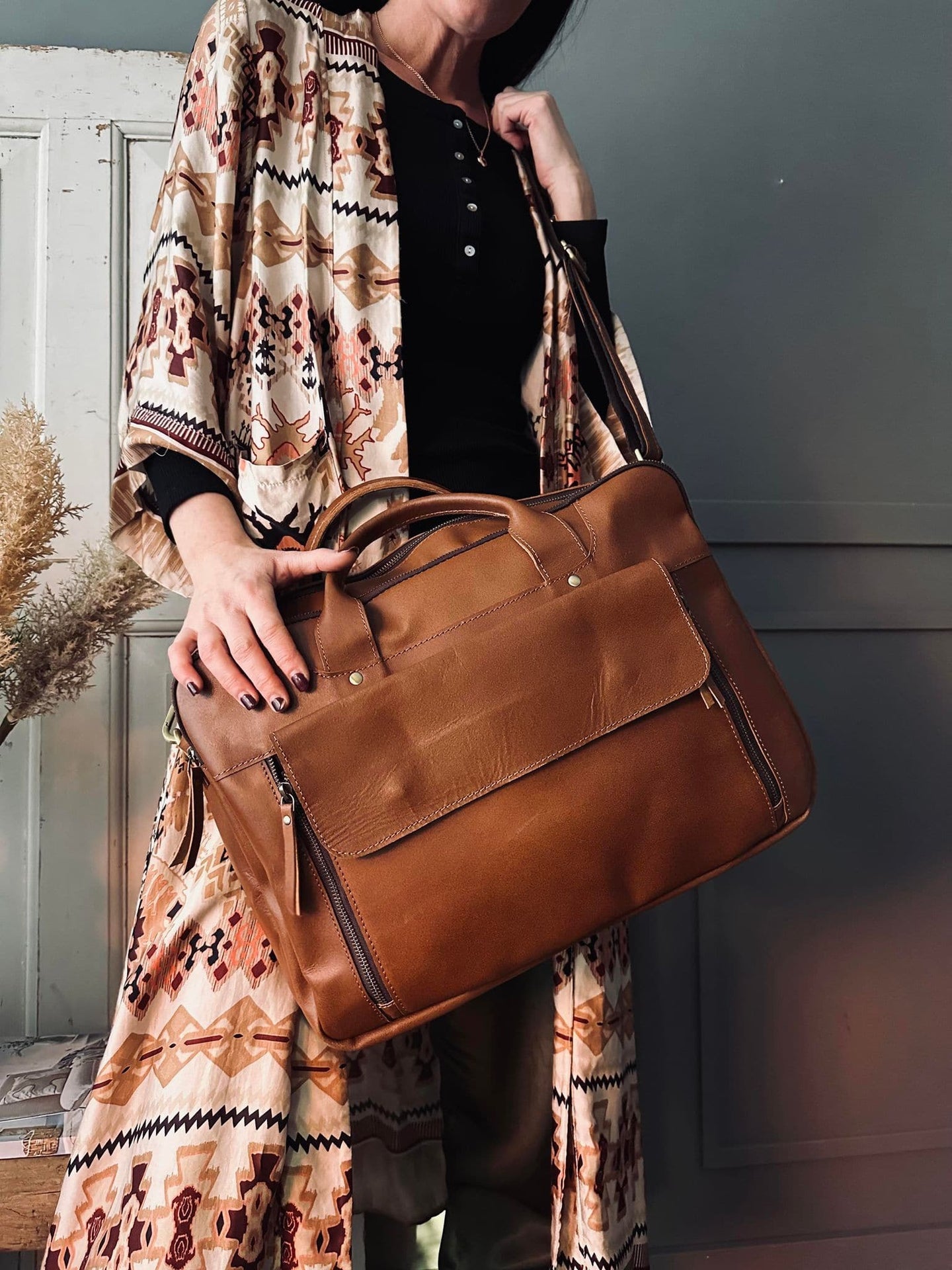 Laptop / Arbejdstaske Alison Cognac - VIAMAJA.DK