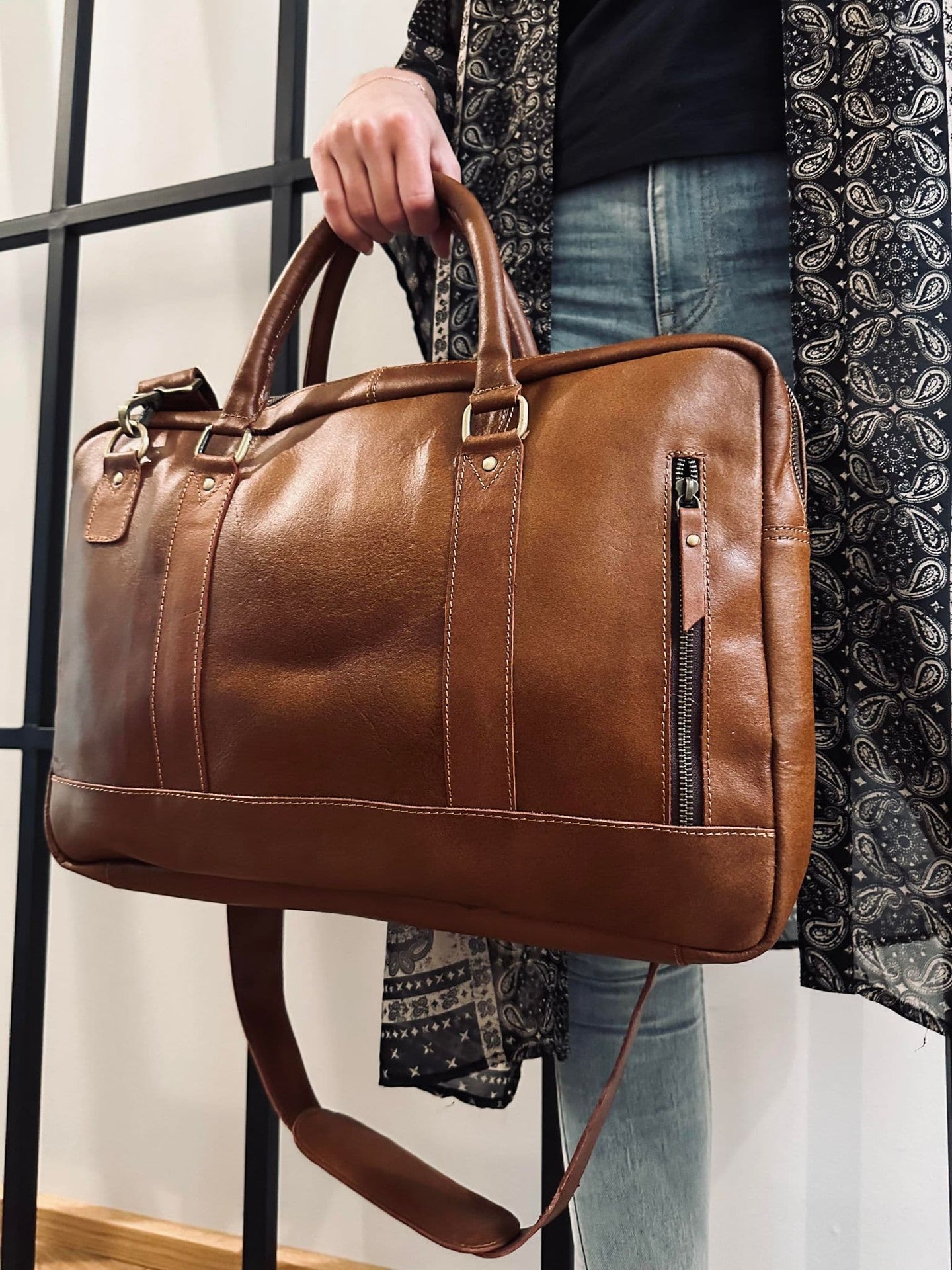 Laptop Cognac - Soft leather Unisex - VIAMAJA.DK