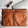 Laptop sleeve Cognac leather
