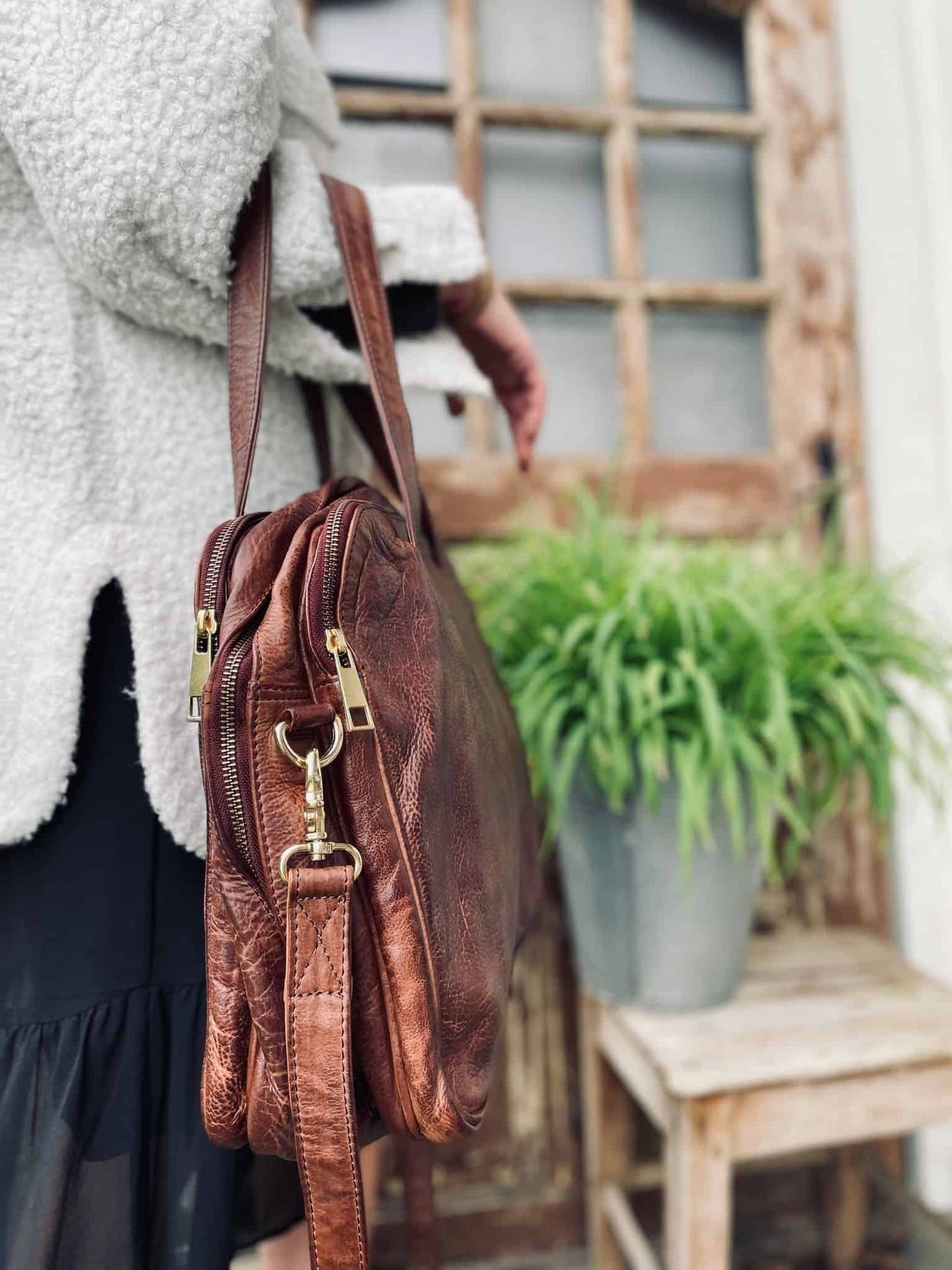 Laptop taske i blødt skind // Brandy Deluxe - VIAMAJA.DK