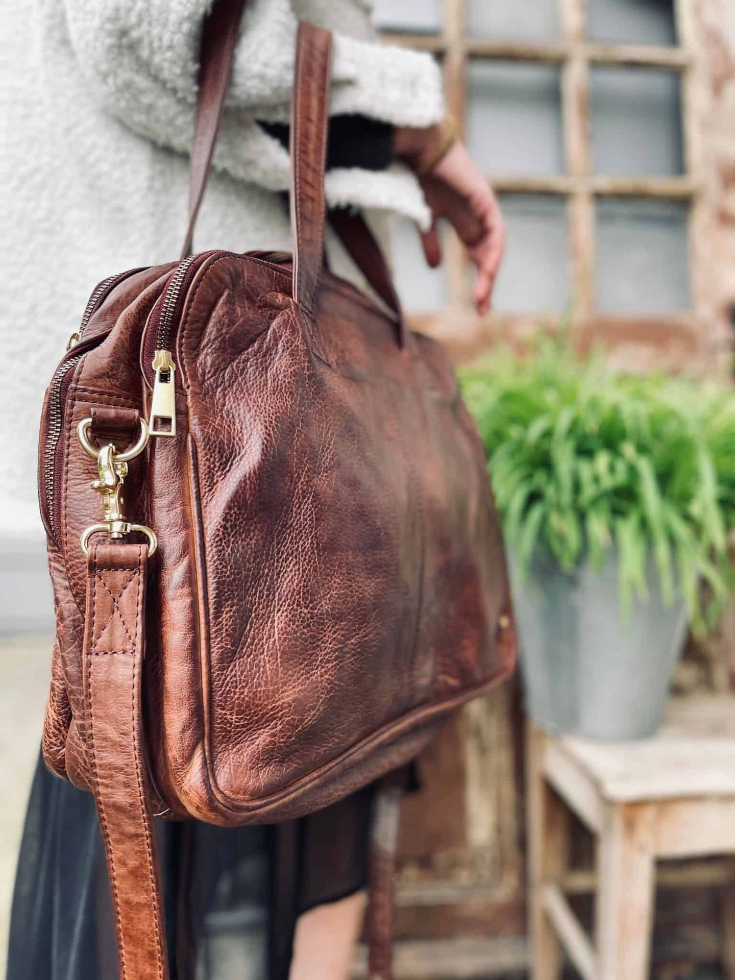 Laptop taske i blødt skind // Brandy Deluxe - VIAMAJA.DK