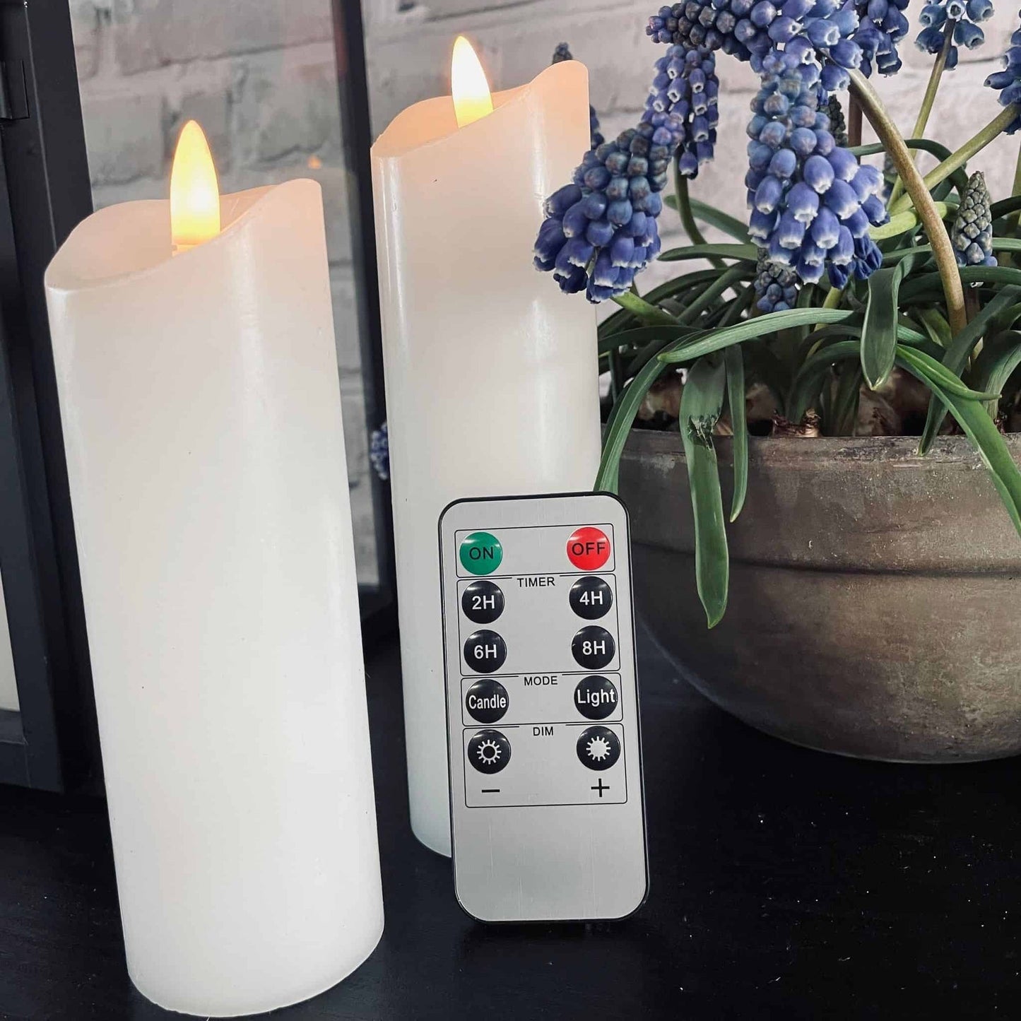 LED Bloklys – 12,5cm – med 3D væge - VIAMAJA.DK