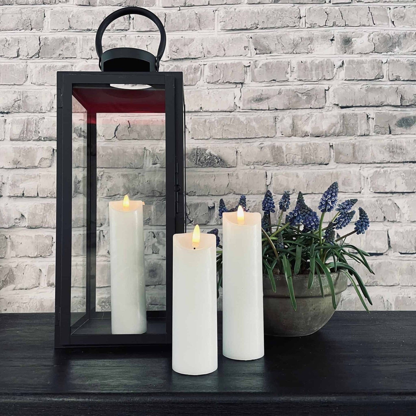 LED Bloklys – 20cm – med 3D væge - VIAMAJA.DK