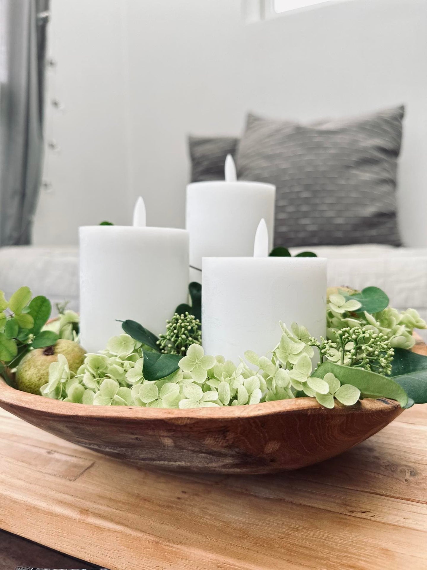 LED Bloklys / Hvid – 3 stk. Lys – Inkl. fjernbetjening - VIAMAJA.DK