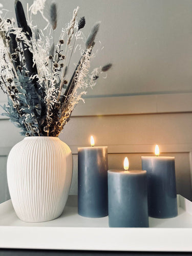 LED Bloklys / INDIGO 3 stk – Inkl. fjernbetjening - VIAMAJA.DK