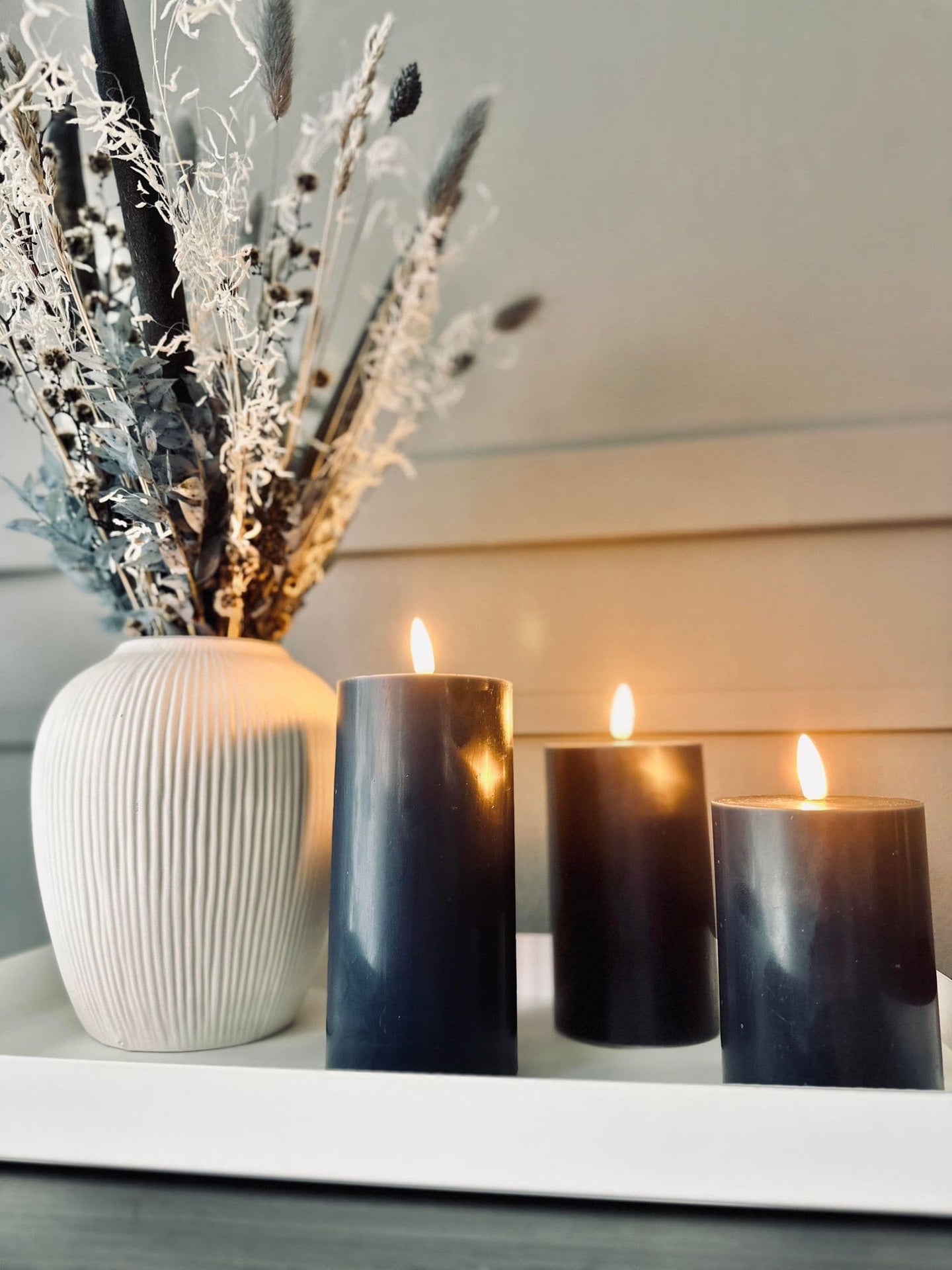 LED Bloklys / NAVY 3 stk – Inkl. fjernbetjening - VIAMAJA.DK