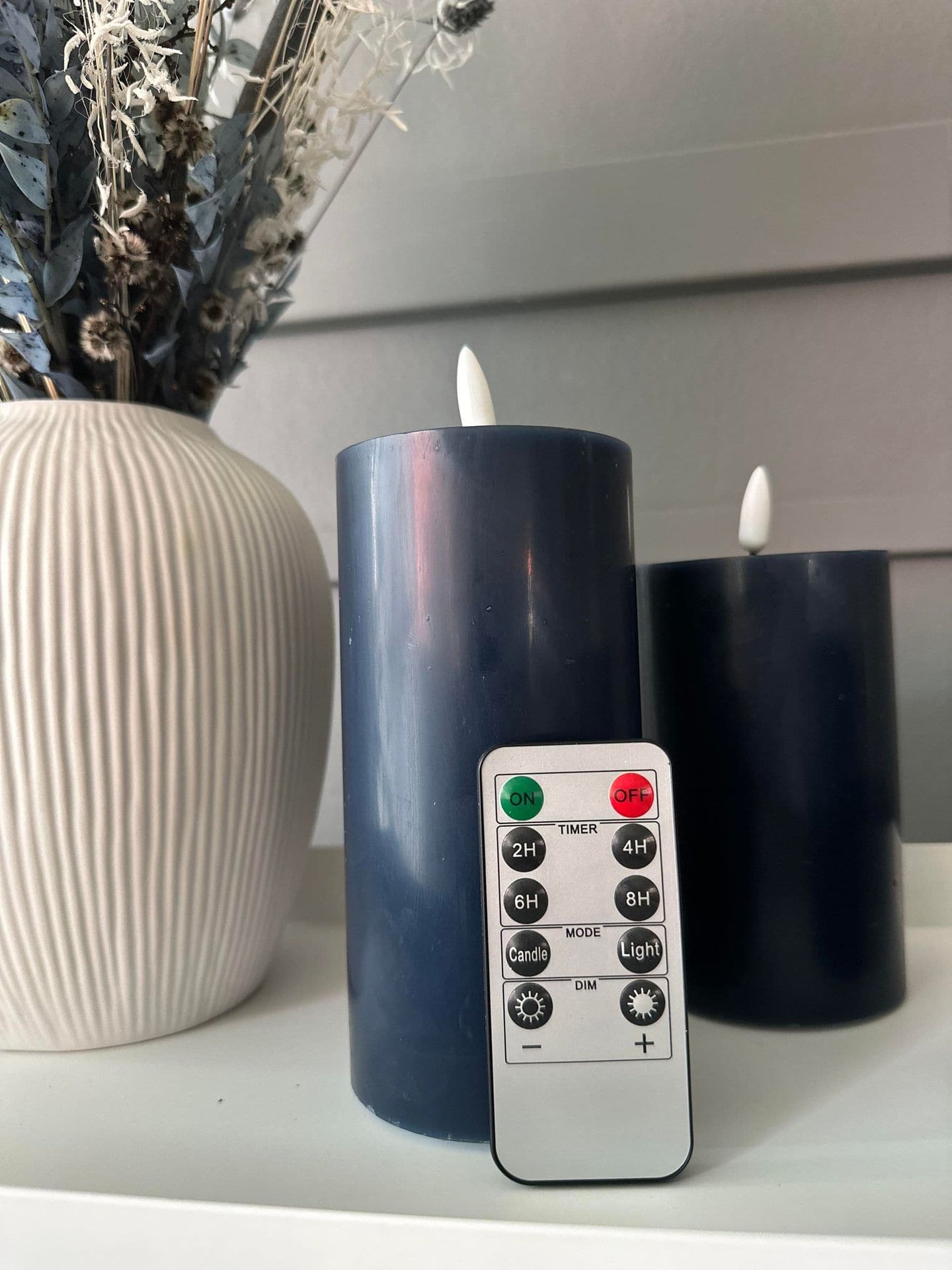 LED Bloklys / NAVY 3 stk – Inkl. fjernbetjening - VIAMAJA.DK