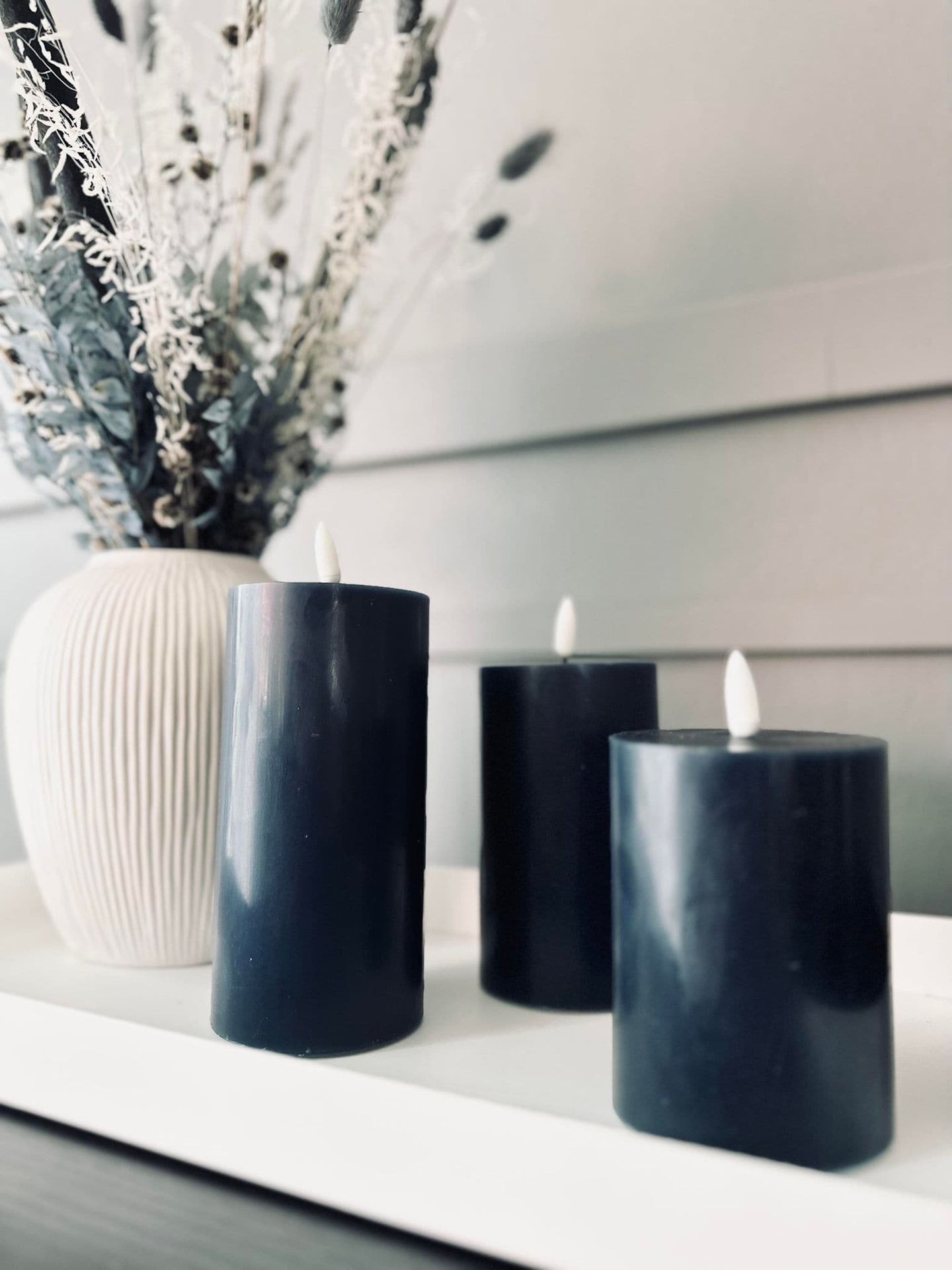 LED Bloklys / NAVY 3 stk – Inkl. fjernbetjening - VIAMAJA.DK