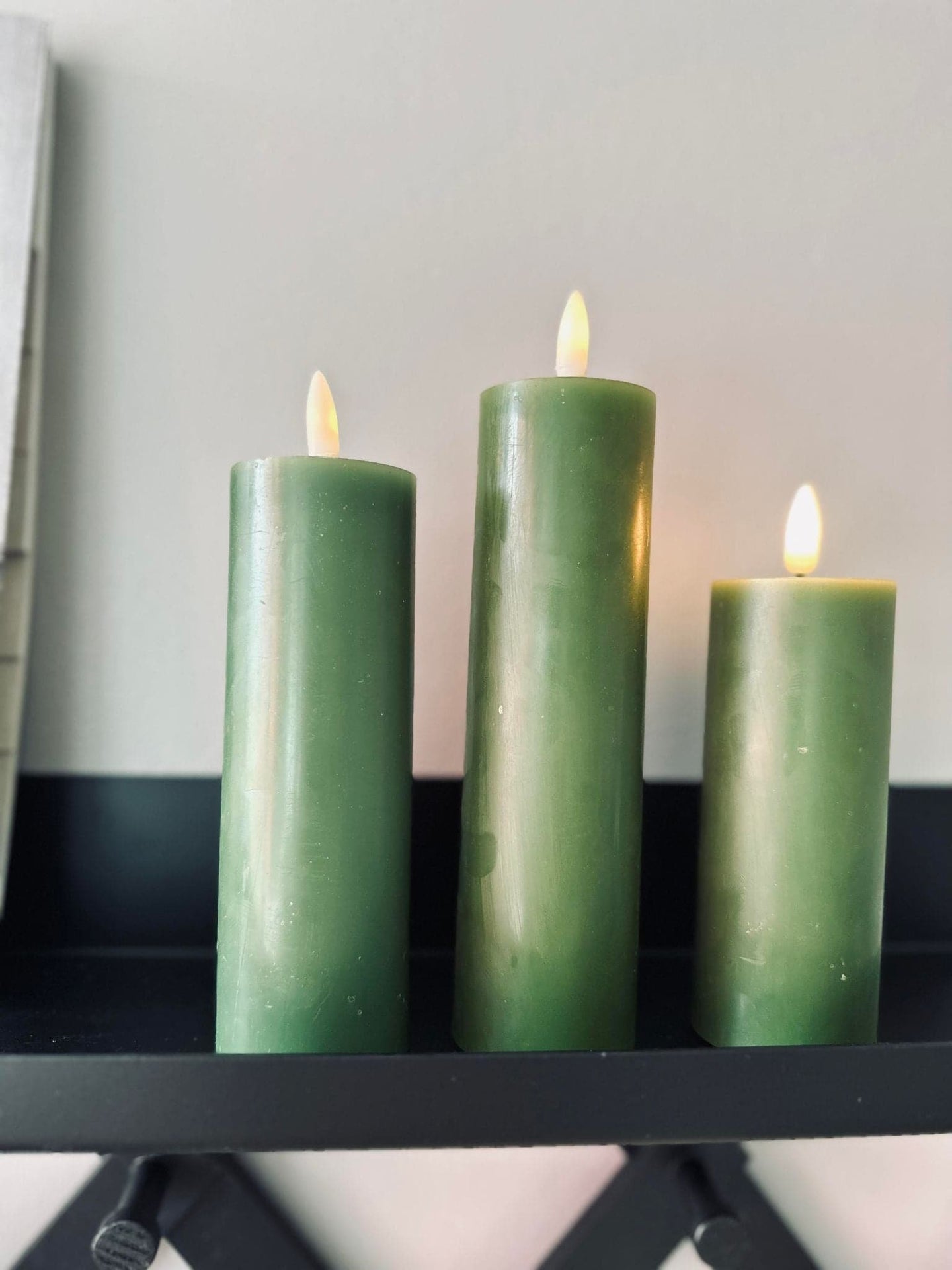 LED Bloklys / Oliven 3 stk. Lys – Inkl. fjernbetjening - VIAMAJA.DK