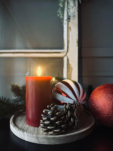 LED Bloklys Rød 12cm - VIAMAJA.DK