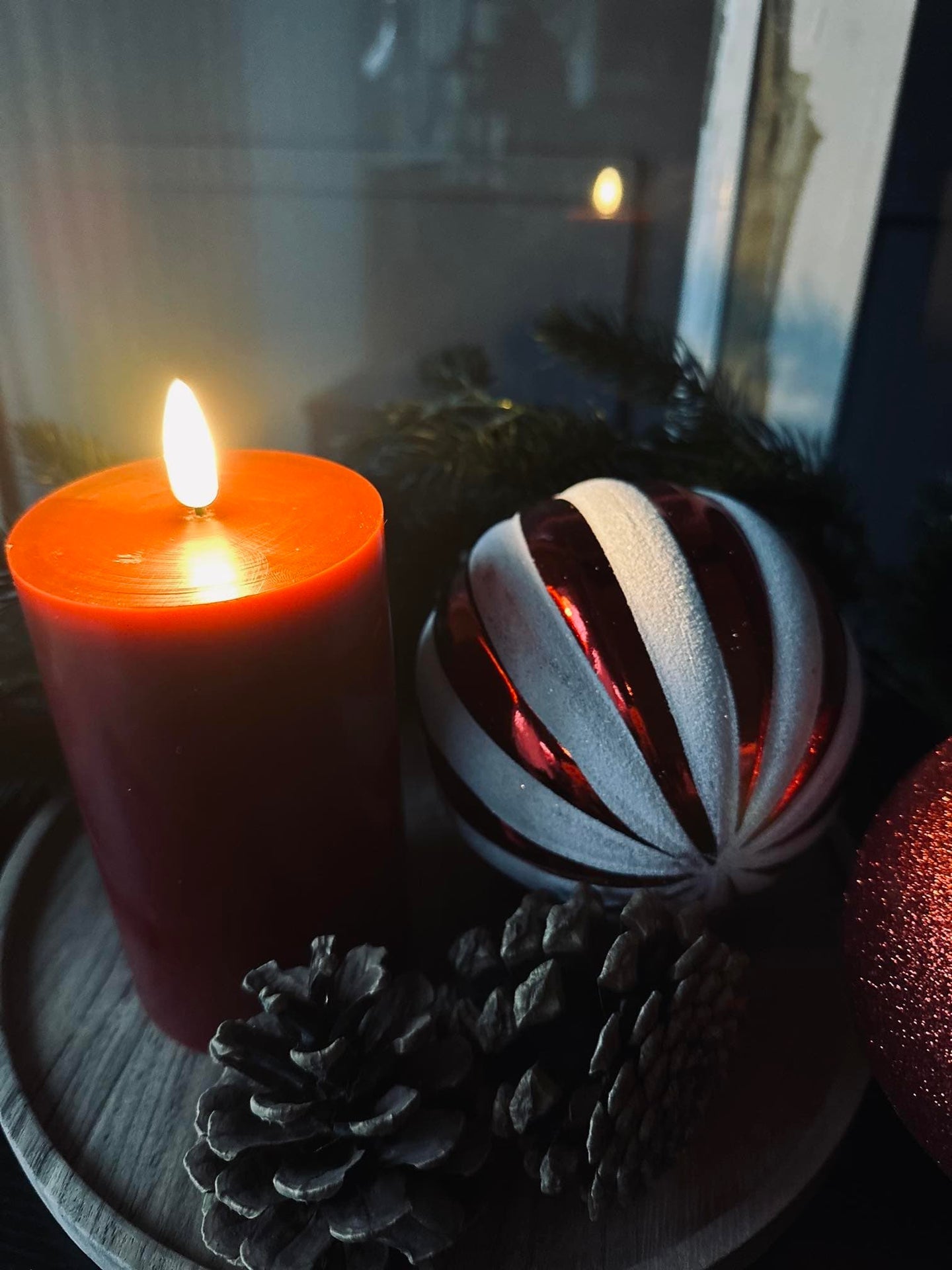 LED Bloklys Rød 12cm - VIAMAJA.DK