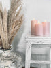 LED Blockljus Rosa - Set med 3 ljus inkl. fjärrkontroll