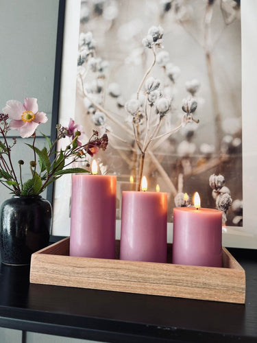 LED Bloklys / VIOLET 3 stk – Inkl. fjernbetjening - VIAMAJA.DK