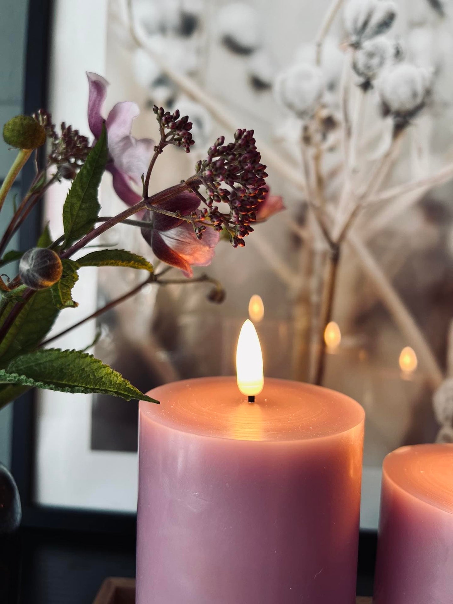 LED Bloklys / VIOLET 3 stk – Inkl. fjernbetjening - VIAMAJA.DK