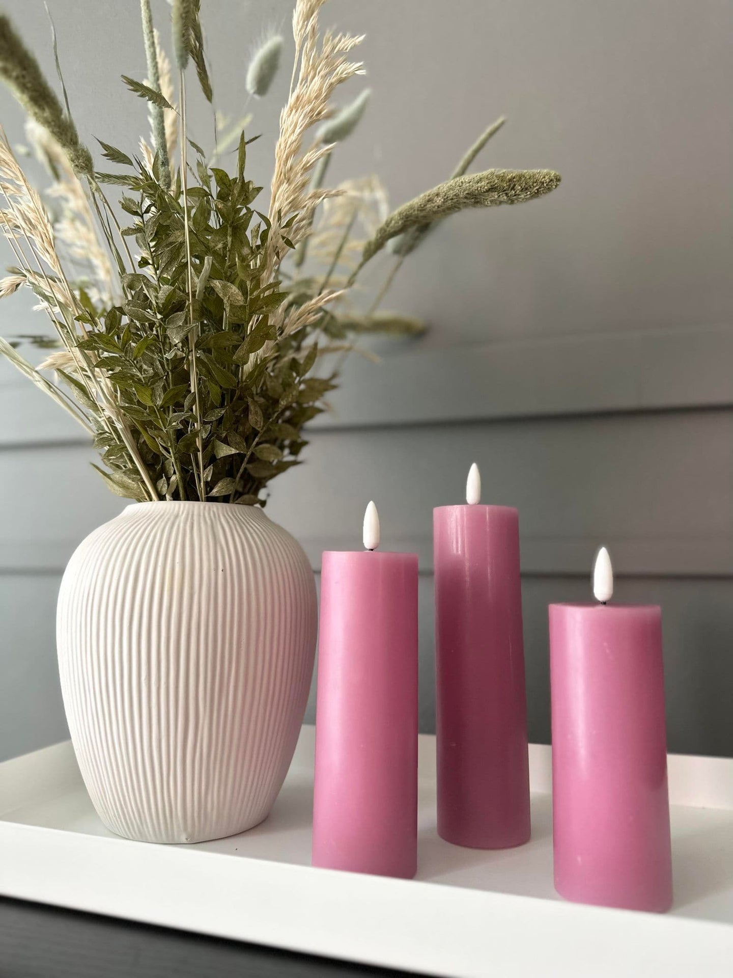 LED Bloklys / VIOLET 3 stk – Inkl. fjernbetjening - VIAMAJA.DK