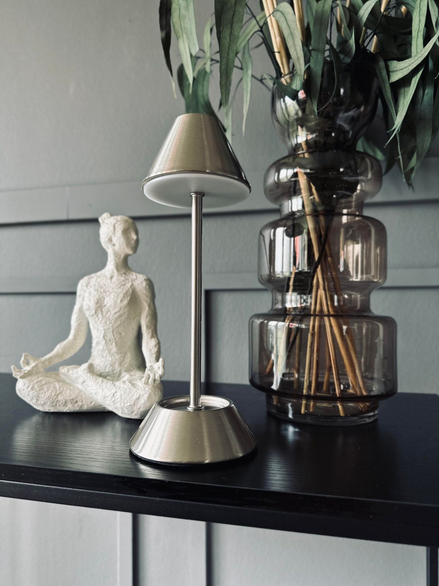 LED bordlampe Silver – genopladelig 2 stk - VIAMAJA.DK