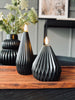 LED Design Svarta konformade ljus - Set om 2 st med timerfunktion