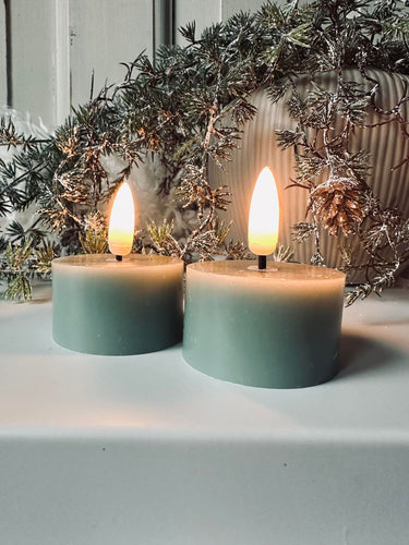 LED Fyrfadslys 2 stk - Sea blue voks - VIAMAJA.DK