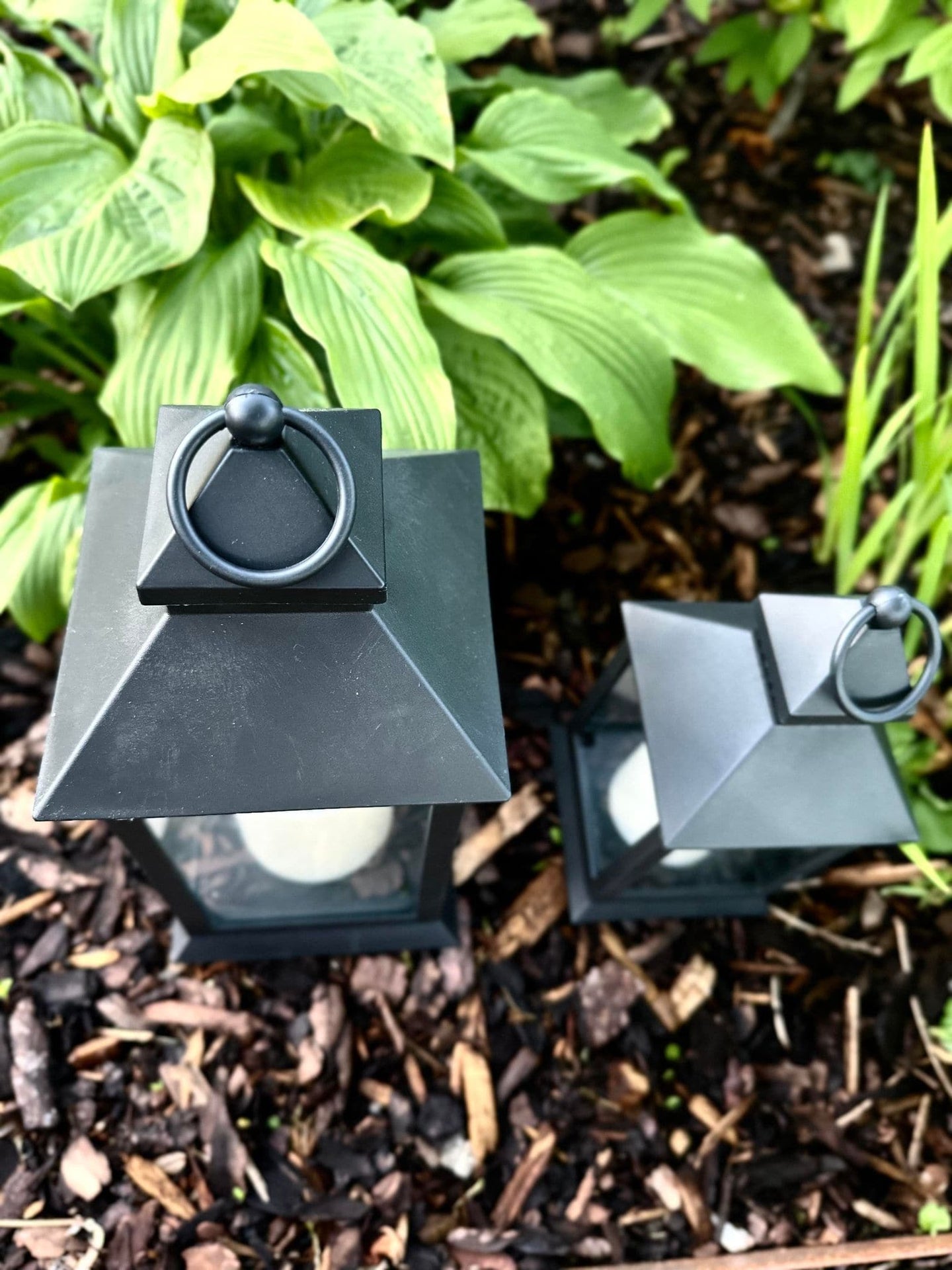 LED Lanterner med bloklys og timer - Sæt af 2 stk - VIAMAJA.DK