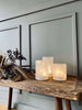 LED-ljus i frostat glas - Set med 3 ljus + timerfunktion